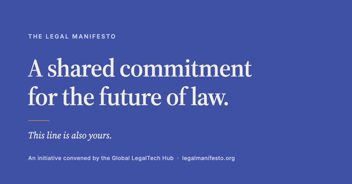 Social card: The Legal Manifesto — A shared commitment for the future of law